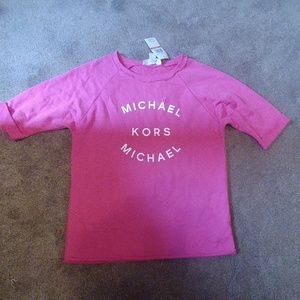 Brand new Michael Kors pink 3/4 sleeve sweatshirt